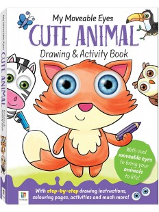 My Moveable Eyes Cutie Animal Drawing & Activity Book